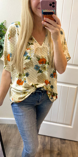 Sale! Floral V-Neck Blouse