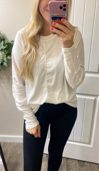 Oversized Dolman Seam Long Sleeve