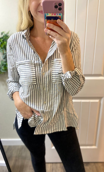 Striped Button Down Dress Shirt