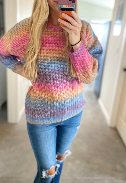 Rainbow Knit Sweater