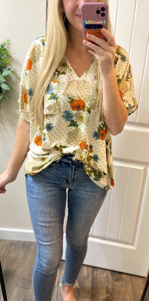 Sale! Floral V-Neck Blouse