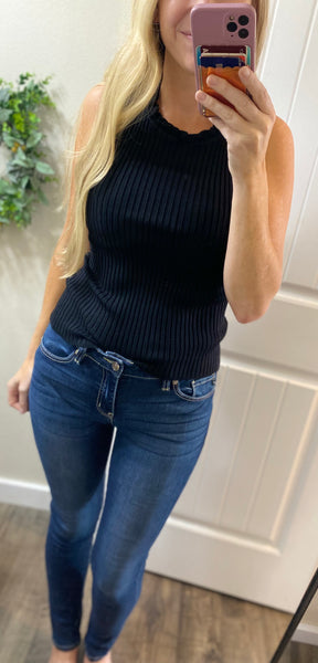 Kancan Darkwash Non-Distressed Midrise Skinny Denim