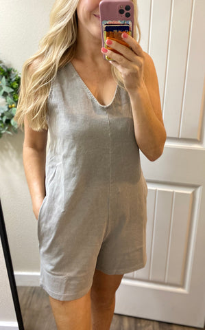 Gray Wide Strap Romper