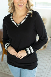 Varsity Stripe Trim Pullover