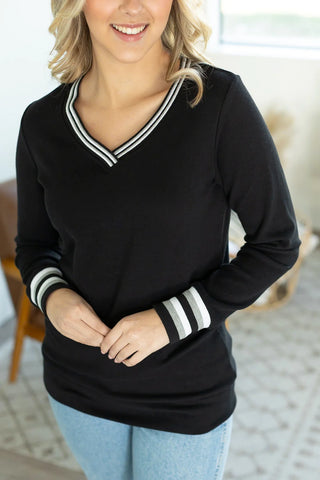 Varsity Stripe Trim Pullover