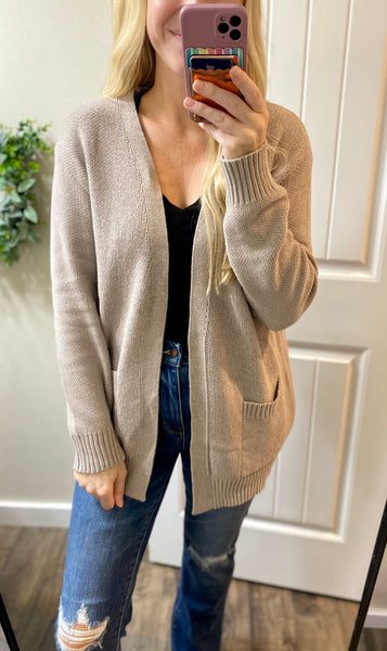 Melange Open Front Sweater Cardigan