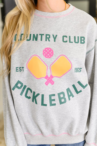 Country Club Pickle Ball Graphic Sweatshirt