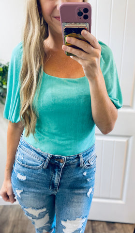 Square Bodysuit in Mint