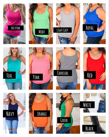 Lace Trim Cami 1XL to 3XL