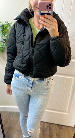 Sale! Black Puff Crop Jacket