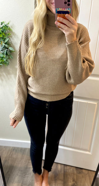 Viscose Dolman Sleeve Turtleneck Sweater