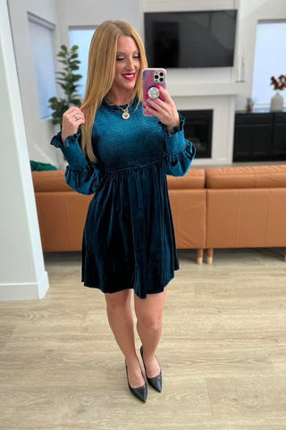 Soft Velvet Smocked Dress