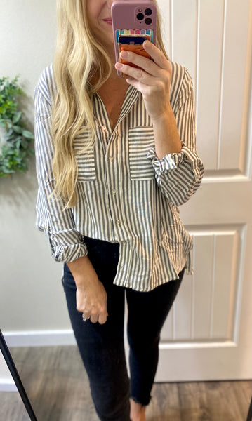 Striped Button Down Dress Shirt