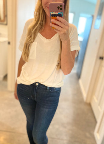 Absolute Favorite V-Neck T in White