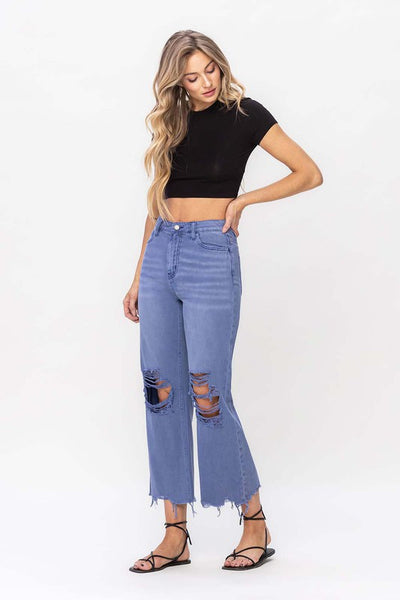 Vervet Crop Distressed Denim