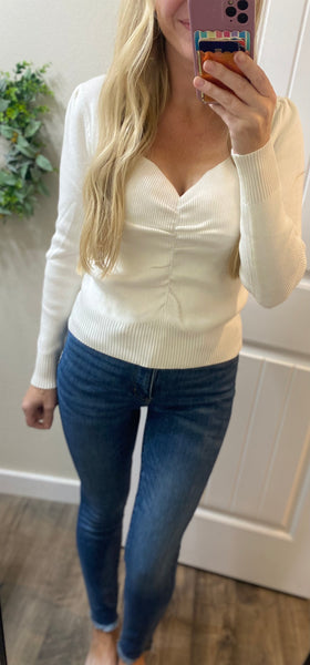 Ivory Sweetheart Sweater Top