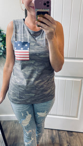 Camo Flag Pocket Tank