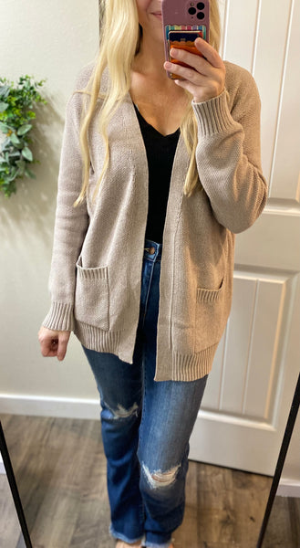 Melange Open Front Sweater Cardigan