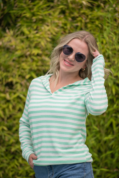 MM Summer Striped Hoodies (Green, Blue, or Lemon)