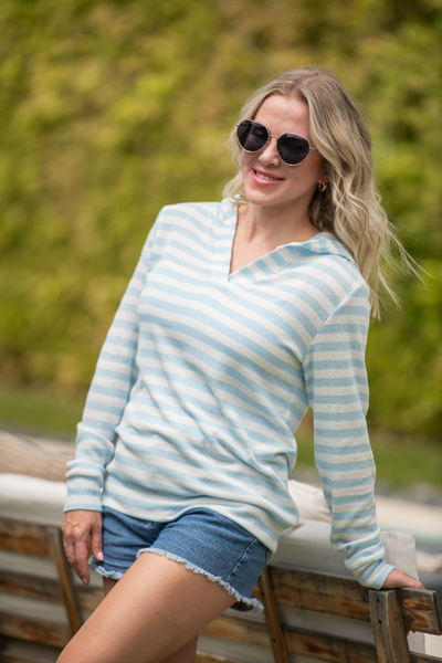 MM Summer Striped Hoodies (Green, Blue, or Lemon)