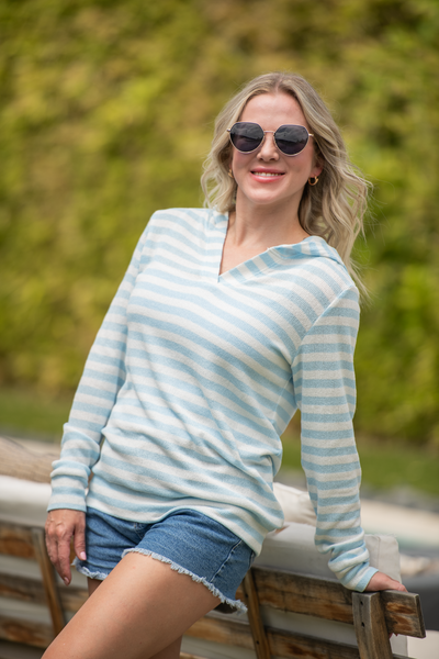 MM Summer Striped Hoodies (Green, Blue, or Lemon)