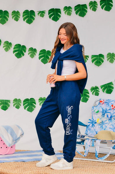 Sun Sea Sand Navy Joggers