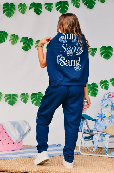 Sun Sea Sand Navy Joggers