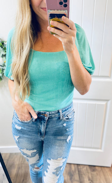 Square Bodysuit in Mint