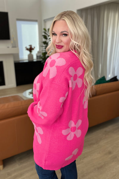 Pink Floral Cardigan