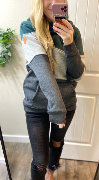 Colorblock Fleece Hoodie
