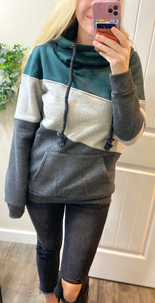 Colorblock Fleece Hoodie