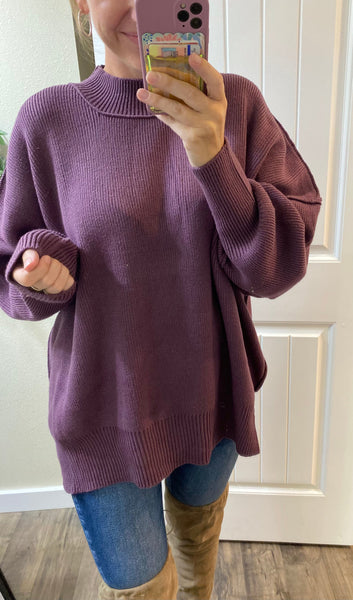 Oversized Side Slit Sweater