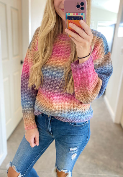 Rainbow Knit Sweater