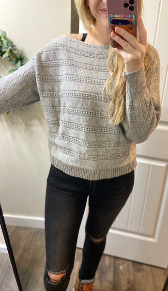 Boatneck Cableknit On/Off Shoulder