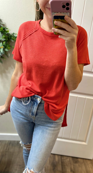 Melage Side Slit Long Sleeve Top