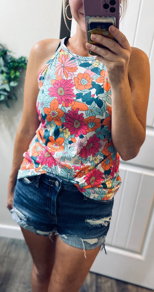 Festival Season Floral Halter Tank