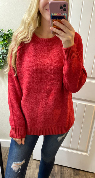 Chenille Exposed Seam Sweater