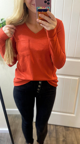 Pumpkin Pocket Long Sleeve