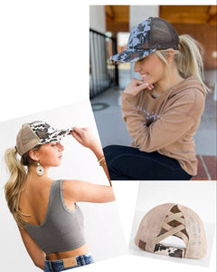 Cow Ponytail Braided Baseball Cap