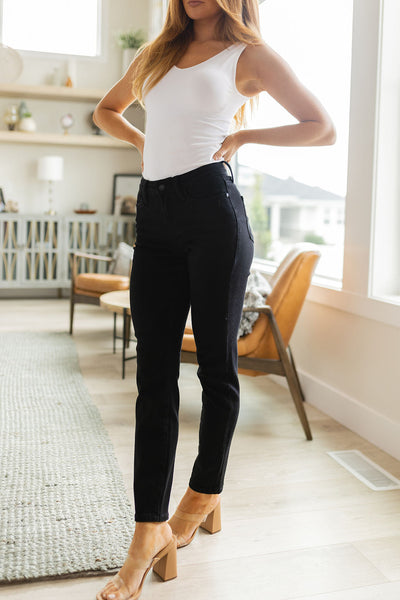 Judy Blue Black Mid Rise Classic Skinny Denim