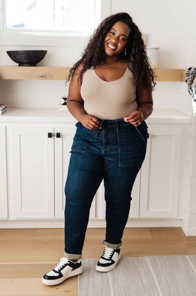 Judy Blue Darkwash Pull On Denim Joggers