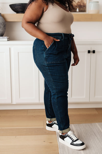 Judy Blue Darkwash Pull On Denim Joggers