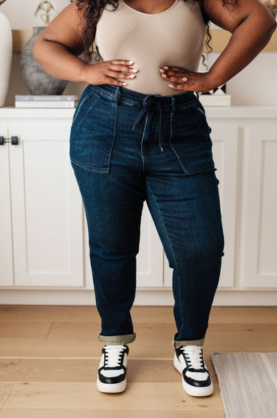 Judy Blue Darkwash Pull On Denim Joggers