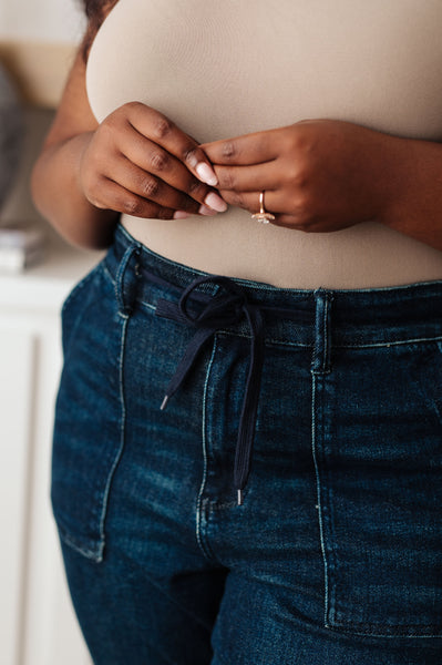 Judy Blue Darkwash Pull On Denim Joggers