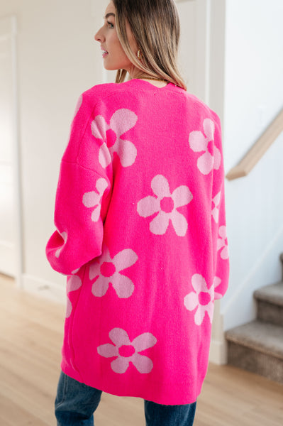 Pink Floral Cardigan