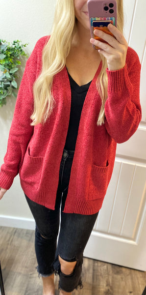 Melange Open Front Sweater Cardigan