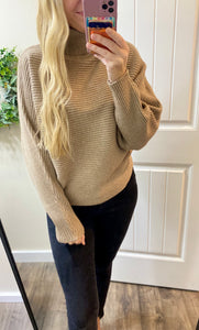 Viscose Dolman Sleeve Turtleneck Sweater