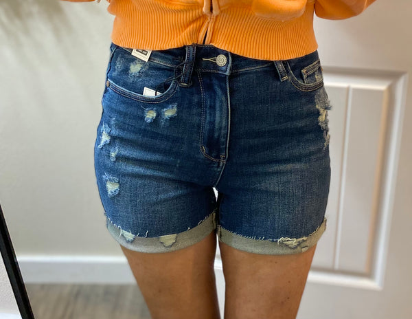 Judy Blue Tummy Control Lightly Distressed Shorts