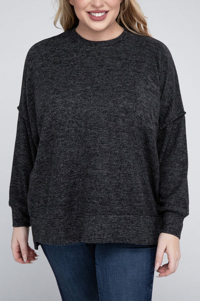 Brushed Mélange Drop Shoulder Sweater