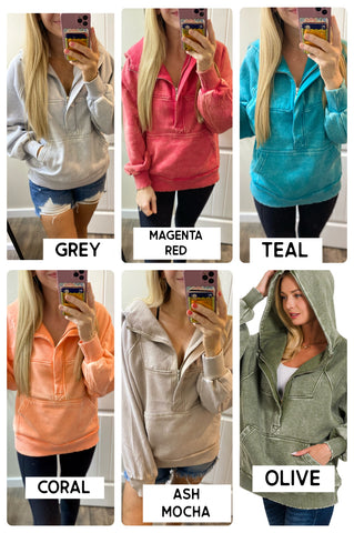 Oversized Grey, Ash Mocha, Magenta, Olive, Coral, Teal Soft Fleece Pullover